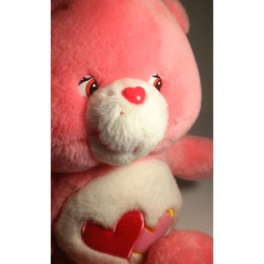 2003 Love-a-Lot Bear Care Bears Pink Hearts Plush Toy 13” Inch Vintage